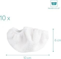 Navaris Microvezelpads Voor Stoomreiniger - Set Van 10 Vervangende Doekjes Voor Navaris Handstomer 49454 - Wasbare Doekjes Voor Vloer, Wand, Reiniging -Huishoudelijke Benodigdheden 1200x1145