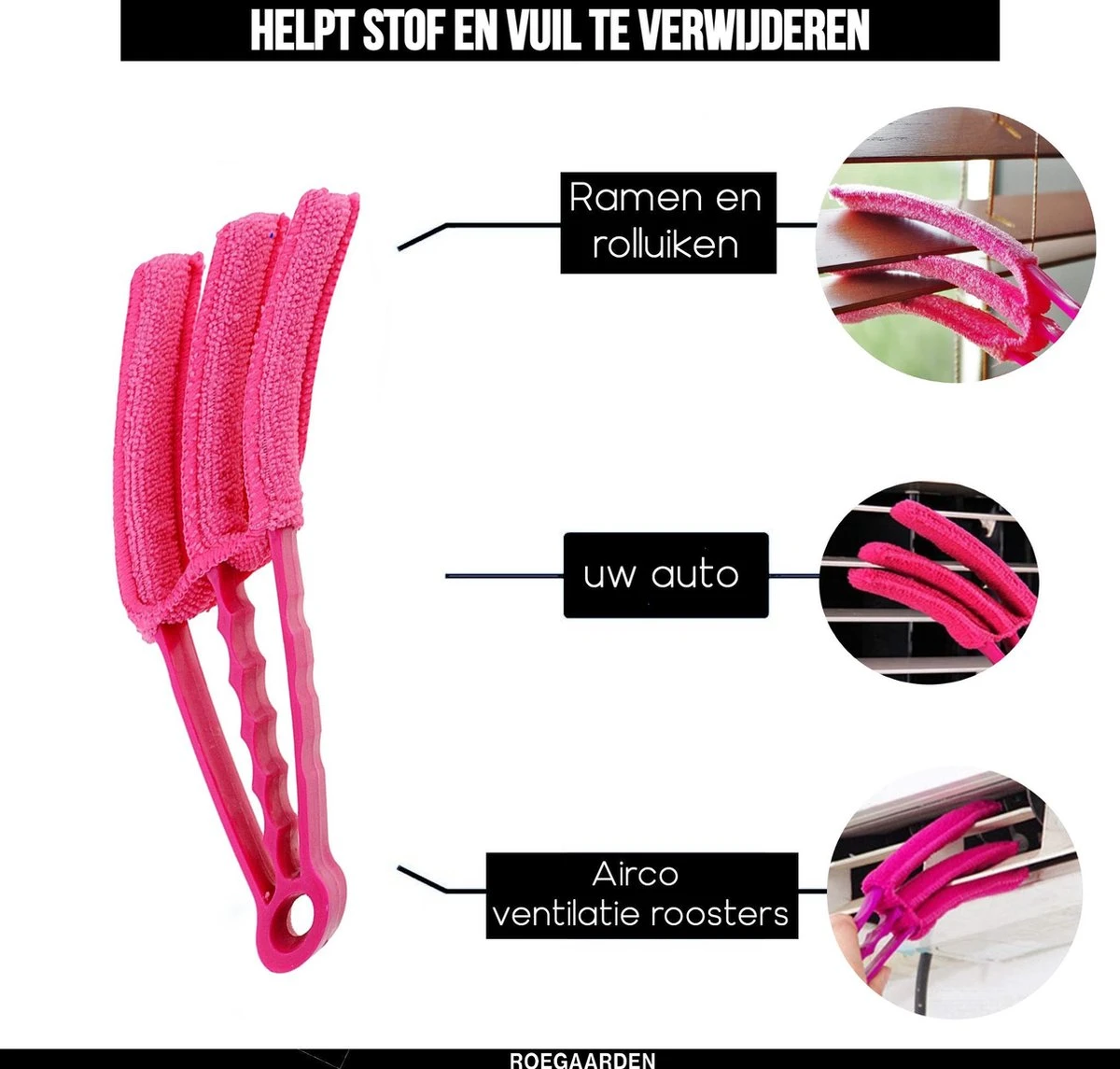 Jaloezie Reiniger - Lamellen Reiniger - Plumeau - Roze - Inclusief Voegenreiniger 3 Jaloezie Reiniger - Lamellen Reiniger - Plumeau - Roze - Inclusief Voegenreiniger - Afbeelding 3