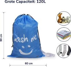 Wonair - Grote Waszak - 60x90cm - Hemelsblauw - Met Trekkoord En Draagband 13 Wonair - Grote Waszak - 60x90cm - Hemelsblauw - Met Trekkoord En Draagband -Huishoudelijke Benodigdheden 1200x1147 1