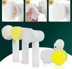 Apeiron Elektrische Schoonmaakborstel - Poetsmachine - Poliermachine - Schrobborstel - Handborstel - Werkborstel - Schrobber - Boorborstel - Wasborstel - Schoonmaakmiddelen - Reinigingsborstel - 3 Opzetstukken -Huishoudelijke Benodigdheden 1200x1155 6