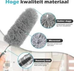 JUST23 Plumeau Uitschuifbaar Met Telescoopsteel – 60 Tot 140 Cm – Ragebol – Stoffer – Duster – Grijs – Incl. Microfiber Doek 10 JUST23 Plumeau Uitschuifbaar Met Telescoopsteel – 60 Tot 140 Cm – Ragebol – Stoffer – Duster – Grijs – Incl. Microfiber Doek -Huishoudelijke Benodigdheden 1200x1156 7