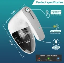 Merkloos Elektrische Pluizenverwijderaar - Draadloos - 2 Extra Opzetstukken - Wit - Ontpluizer - USB - Pluizentondeuse - Textiel En Wol - Inclusief Opbergtas -Huishoudelijke Benodigdheden 1200x1168 9