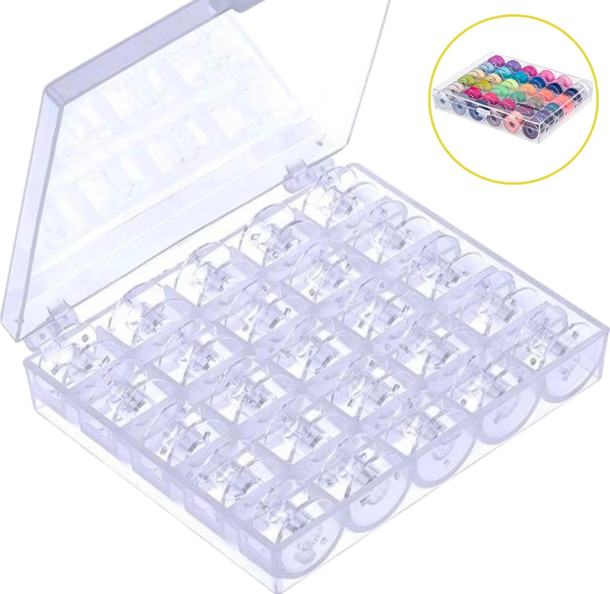 Merkloos Set Van 25 Professionele Naaimachine Spoelen - Sterke Universele Naaimachine Spoeltjes - 2 Bij 1 Cm - Spoelendoos - Naaien 5 Merkloos Set Van 25 Professionele Naaimachine Spoelen - Sterke Universele Naaimachine Spoeltjes - 2 Bij 1 Cm - Spoelendoos - Naaien - Afbeelding 5