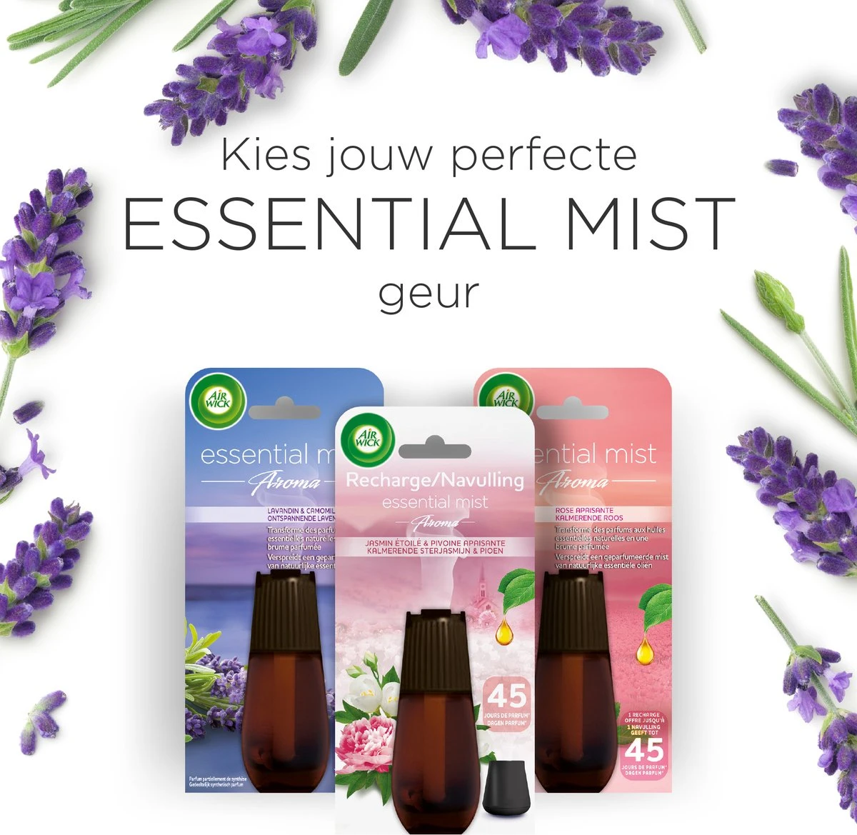 Air Wick Essential Mist Luchtverfrisser - Ontspannende Lavendel - 1 Zwart Apparaat + 2 Navullingen 4 Air Wick Essential Mist Luchtverfrisser - Ontspannende Lavendel - 1 Zwart Apparaat + 2 Navullingen - Afbeelding 4