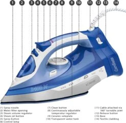 Bomann DB 6006 CB - Stoomstrijkijzer - Draadloos - 2400W - Blauw/Wit 25 Bomann DB 6006 CB - Stoomstrijkijzer - Draadloos - 2400W - Blauw/Wit -Huishoudelijke Benodigdheden 1200x1169 9