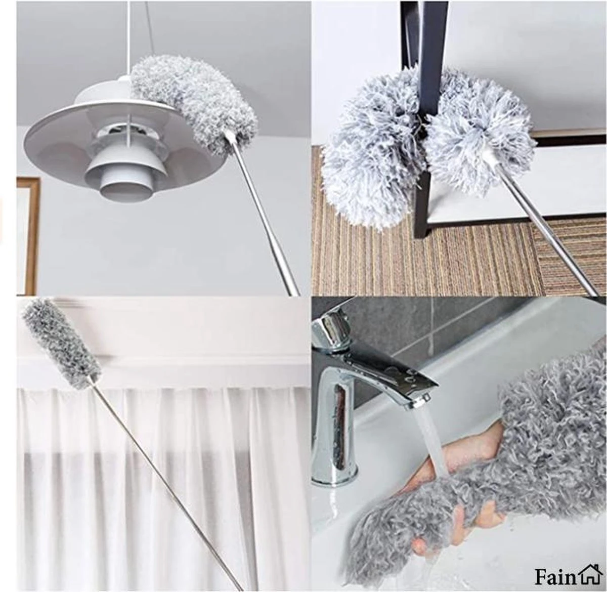 Fain® Plumeau Met Telescoopsteel – Grijs – 80 Tot 240 Cm - Uitschuifbaar – Wasbaar - Flexibel 360° Draaibaar – Duster - Microvezel Ragebol 9 Fain® Plumeau Met Telescoopsteel – Grijs – 80 Tot 240 Cm - Uitschuifbaar – Wasbaar - Flexibel 360° Draaibaar – Duster - Microvezel Ragebol - Afbeelding 9