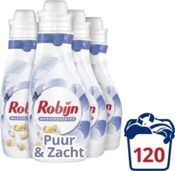 Robijn Puur & Zacht Wasverzachter - 4 X 30 Wasbeurten - Voordeelverpakking 9 Robijn Puur & Zacht Wasverzachter - 4 X 30 Wasbeurten - Voordeelverpakking -Huishoudelijke Benodigdheden 1200x1171