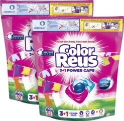 Color Reus Power Caps Wascapsules - Wasmiddel Capsules - Voordeelverpakking - 2x52 Wasbeurten -Huishoudelijke Benodigdheden 1200x1173