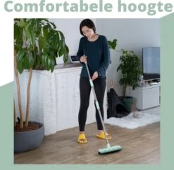 Powarkleen - Vloertrekker Met Steel & Bezem 2 In 1 - Vloerwisser Voor Badkamer Vloer - Groen -Huishoudelijke Benodigdheden 1200x1176 2