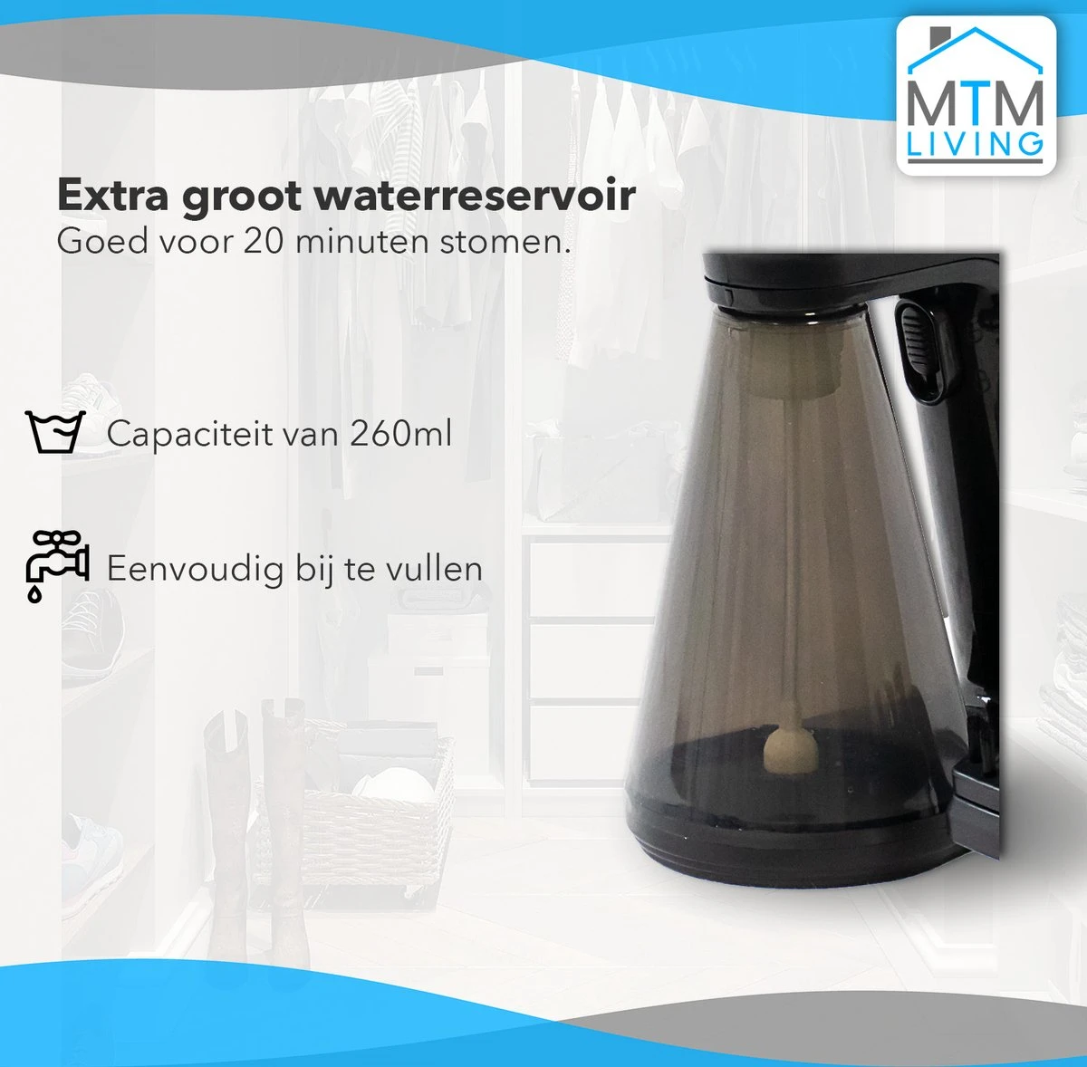 MTM Kledingstomer - Handstomer Kleding - Zwart - Stoomreiniger - Stoomapparaat Kleding 3 MTM Kledingstomer - Handstomer Kleding - Zwart - Stoomreiniger - Stoomapparaat Kleding - Afbeelding 3