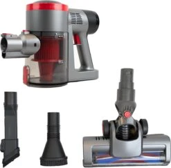 Infinity Goods Steelstofzuiger - Draadloos - 4-in-1 - Kruimelzuiger - Inclusief Accu En Oplader - 6500 PA Zuigkracht - Zonder Zak - Rood/Grijs -Huishoudelijke Benodigdheden 1200x1181 5