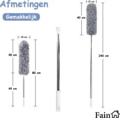 Fain® Plumeau Met Telescoopsteel – Grijs – 80 Tot 240 Cm - Uitschuifbaar – Wasbaar - Flexibel 360° Draaibaar – Duster - Microvezel Ragebol 17 Fain® Plumeau Met Telescoopsteel – Grijs – 80 Tot 240 Cm - Uitschuifbaar – Wasbaar - Flexibel 360° Draaibaar – Duster - Microvezel Ragebol -Huishoudelijke Benodigdheden 1200x1182 7