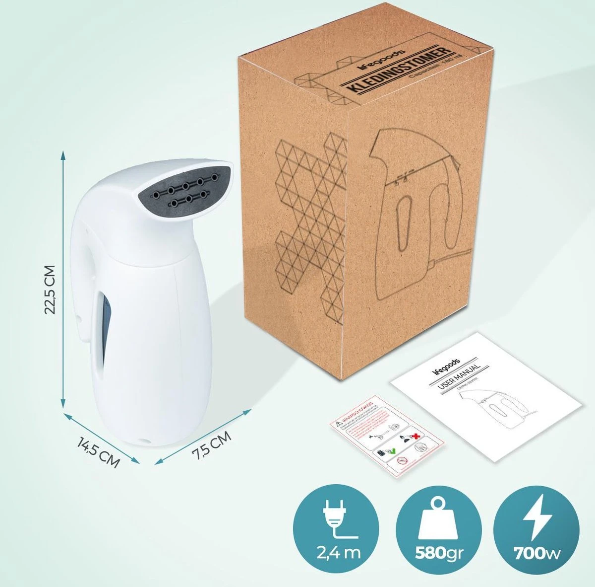 LifeGoods Kledingstomer - Handstomer Voor Kleding/Textiel/Stof - 180ML Tank - Wit 7 LifeGoods Kledingstomer - Handstomer Voor Kleding/Textiel/Stof - 180ML Tank - Wit - Afbeelding 7