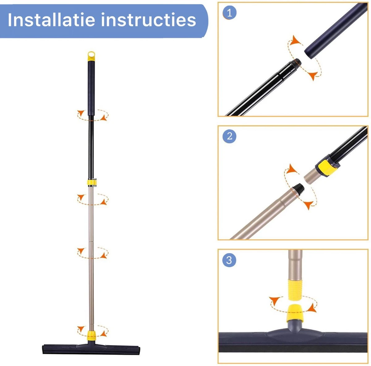 Classic Watertrekker - Met Telescoopsteel (110-138 Cm) - 43.5 Cm Veegbreedte - Vloertrekker - Aftrekker - Douche Trekker 5 Classic Watertrekker - Met Telescoopsteel (110-138 Cm) - 43.5 Cm Veegbreedte - Vloertrekker - Aftrekker - Douche Trekker - Afbeelding 5