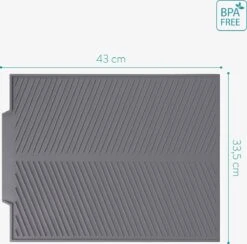 Navaris Siliconen Droogmat Met Afvoer - Aanrecht Droogmat Voor Afwas, Borden, Bestek, Glazen - Grijs -Huishoudelijke Benodigdheden 1200x1184 10