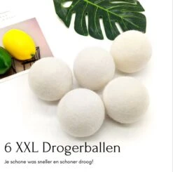 Geniet Van Gemak® | Herbruikbare Wollen Drogerballen | Wasbollen | Schaapswol | Duurzame En Energiebesparende Wasballen | 6 XL Drogerballen -Huishoudelijke Benodigdheden 1200x1191 2