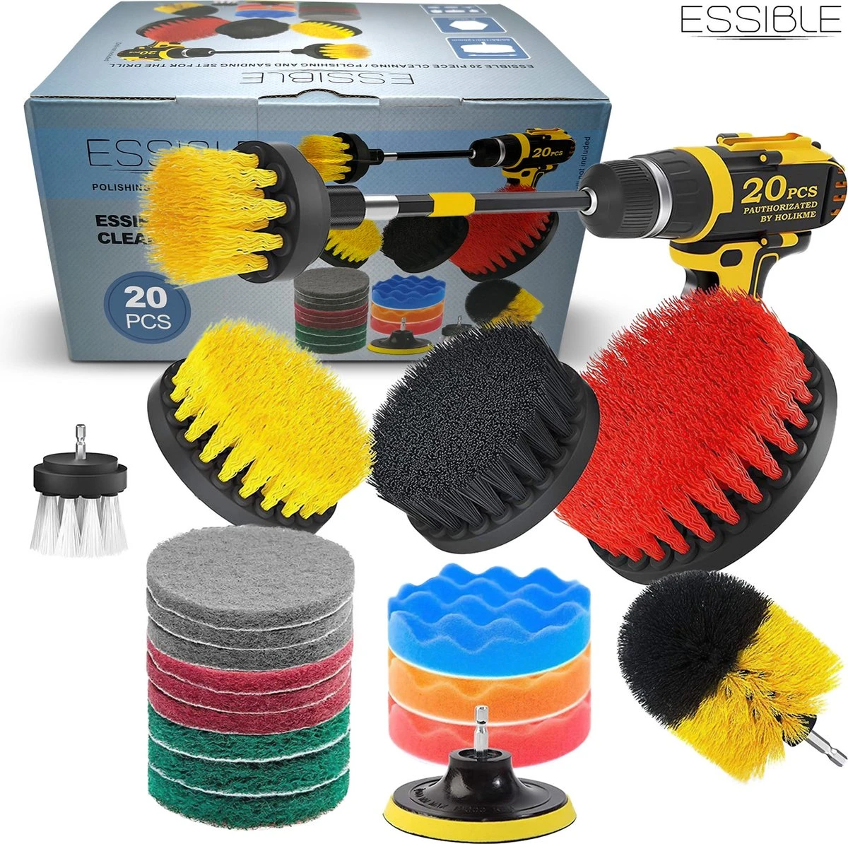 ESSIBLE Borstelboor - Set 20 Stuks - Schrobborstel - Polypropyleen - Borstel Boormachine - Schrobborstel - Schuurborstel - Automatische Reiniging - 20 Delige Borstelset Voor Boormachine 1 ESSIBLE Borstelboor - Set 20 Stuks - Schrobborstel - Polypropyleen - Borstel Boormachine - Schrobborstel - Schuurborstel - Automatische Reiniging - 20 Delige Borstelset Voor Boormachine