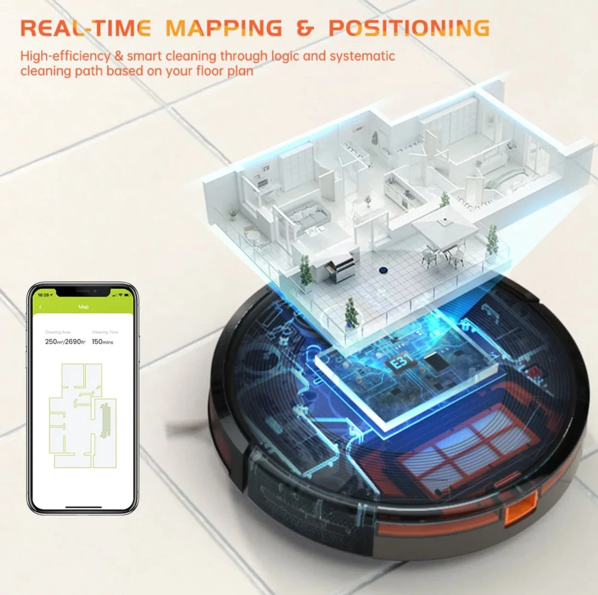 Kyvol Cobyvac E31 - Robotstofzuiger Met Dweilfunctie 8 Kyvol Cobyvac E31 - Robotstofzuiger Met Dweilfunctie - Afbeelding 8