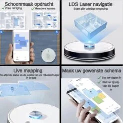 TONIHOMI® V8 - Robotstofzuiger Met Dweilfunctie - Automatisch Legen - Automatisch Opladen - LDS Laser Navigatie - Wit -Huishoudelijke Benodigdheden 1200x1196 23