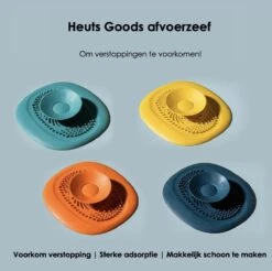 Heuts Goods - Gootsteenzeef - Gootsteenstop - Afvoerzeef - Afvoerstop - Spoelbal - Bad - Douchebak - Keuken - Wasbak - Badkuip - Siliconen - Donkerblauw -Huishoudelijke Benodigdheden 1200x1196 9