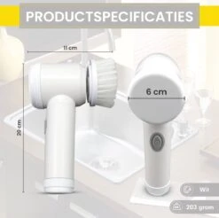 Lenga Elektrische Schoonmaakborstel - 5 In 1 Borstel - Oplaadbaar - Wasborstel - Schoonmaakmiddelen - Schrobborstels -Huishoudelijke Benodigdheden 1200x1197 21