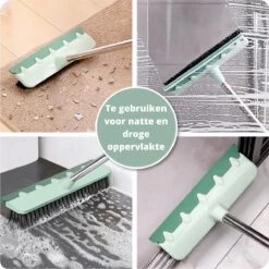 Powarkleen - Vloertrekker Met Steel & Bezem 2 In 1 - Vloerwisser Voor Badkamer Vloer - Groen -Huishoudelijke Benodigdheden 1200x1199 25