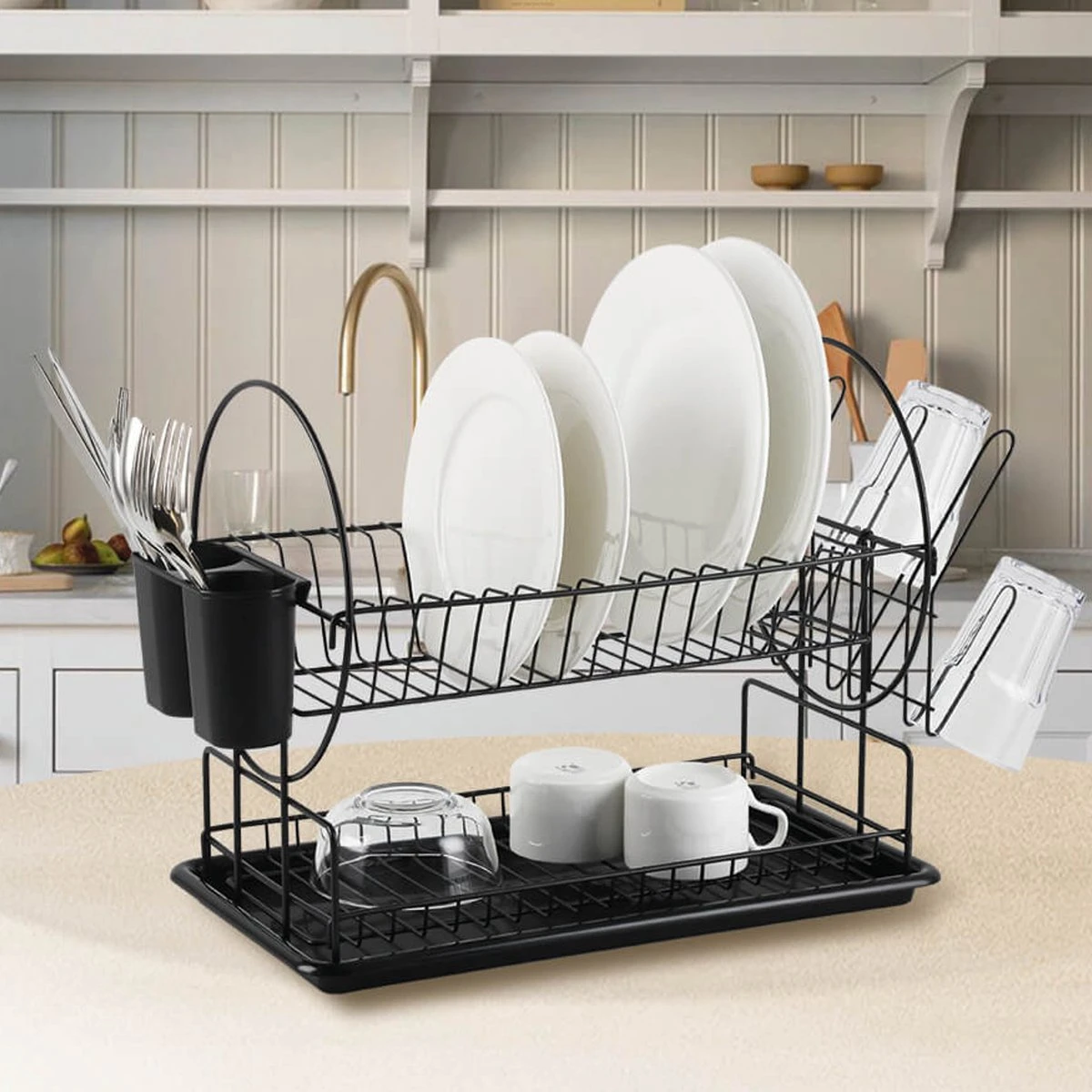 Maestro - Afdruiprek 2 Bestekrekken Wateropvangbak - 50cm 2 Maestro - Afdruiprek 2 Bestekrekken Wateropvangbak - 50cm - Afbeelding 2