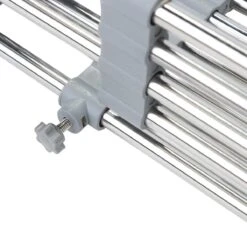 IBright Verstelbare Keukenrek - Gootsteen Mand - Afdruiprek – Vergiet – Verstelbaar In Lengte - Uitschuifbaar - RVS Grijs -Huishoudelijke Benodigdheden 1200x1200 1144