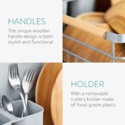 Navaris Afdruiprek Met Uitneembare Bestekhouder - Afwasrek Met Losse Lekbak - Vaatwasrek Met Plateau - Voor Bestek, Borden, Schalen En Pannen -Huishoudelijke Benodigdheden 1200x1200 1148