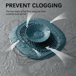 Merkloos Luxe Doucheputje Afvoer Plug Zeef Stopper Stop - Universele Haarfilter Haarvanger Gootsteenstop Afvoerstop Onderdeel Afvoerputje Stopper Putje Rooster Voor Wastafel Gootsteen Spoelbak Bad Douchebak Keuken Wasbak Badkuip Aanrecht - Siliconen - Blauw -Huishoudelijke Benodigdheden 1200x1200 1184