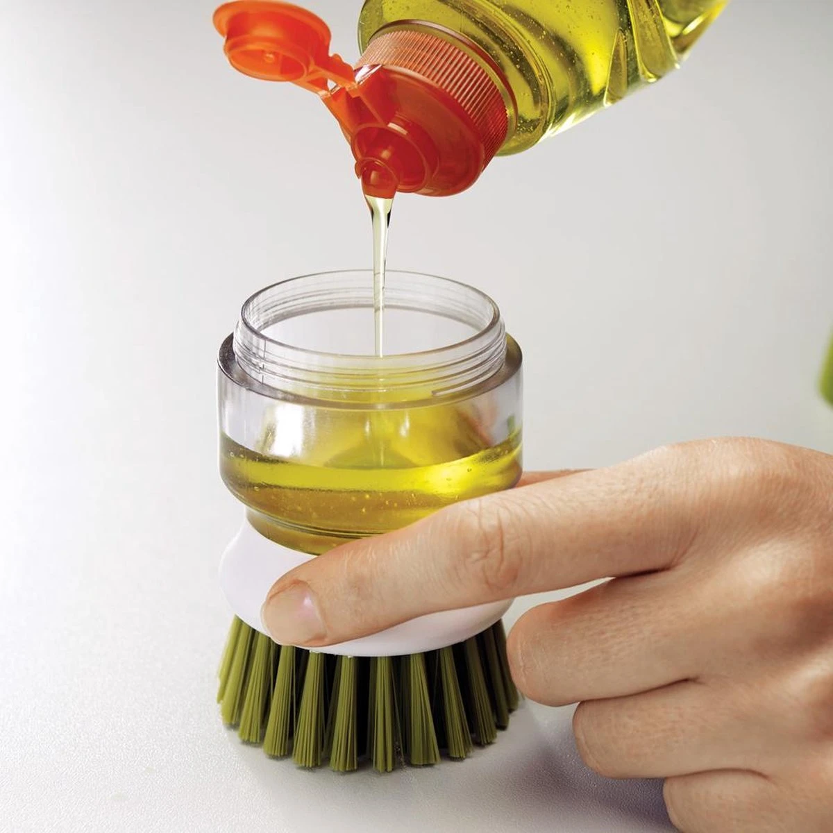 Joseph Joseph Afwasborstel Palm Scrub - Incl Houder - Grijs 3 Joseph Joseph Afwasborstel Palm Scrub - Incl Houder - Grijs - Afbeelding 3