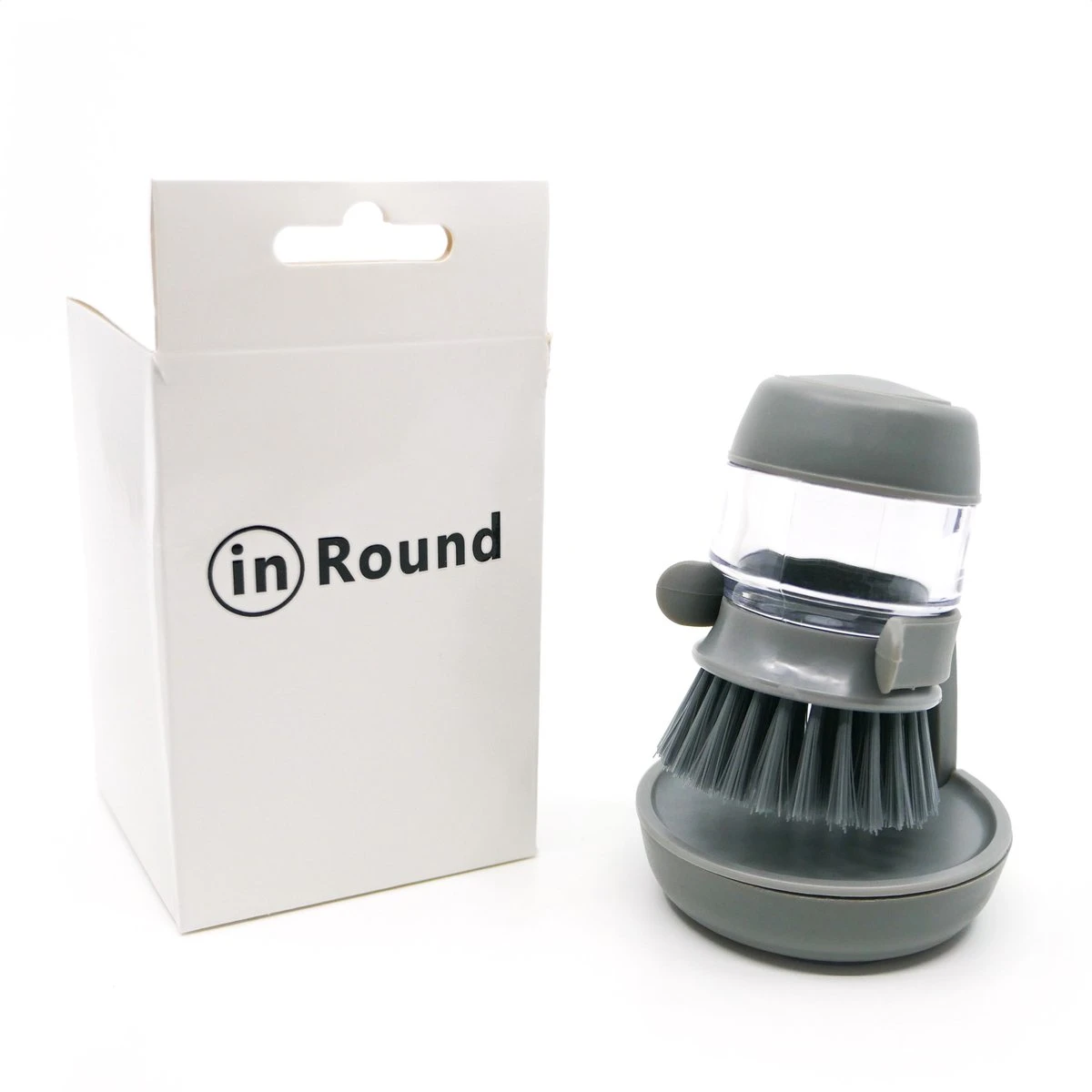 In Round Afwasborstel Met Zeepdispenser / Zeepreservoir – Inclusief Houder – Grijs – Afwas Borstel – Zeep Handborstel – Doseerpomp – Afwasmiddel Dispenser – Navulbaar 2 In Round Afwasborstel Met Zeepdispenser / Zeepreservoir – Inclusief Houder – Grijs – Afwas Borstel – Zeep Handborstel – Doseerpomp – Afwasmiddel Dispenser – Navulbaar - Afbeelding 2