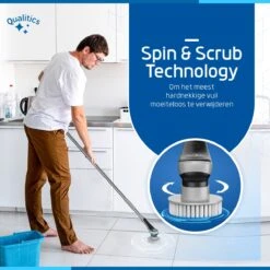Qualitics Elektrische Schoonmaakborstel - Roterende Polijstmachine - Schrobborstel - Poetsmachine - Vloerreiniger Met 10 Opzetstukken -Huishoudelijke Benodigdheden 1200x1200 1270