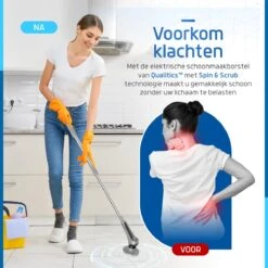 Qualitics Elektrische Schoonmaakborstel - Roterende Polijstmachine - Schrobborstel - Poetsmachine - Vloerreiniger Met 10 Opzetstukken -Huishoudelijke Benodigdheden 1200x1200 1271
