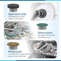 Qualitics Elektrische Schoonmaakborstel - Roterende Polijstmachine - Schrobborstel - Poetsmachine - Vloerreiniger Met 10 Opzetstukken -Huishoudelijke Benodigdheden 1200x1200 1272