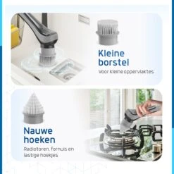 Qualitics Elektrische Schoonmaakborstel - Roterende Polijstmachine - Schrobborstel - Poetsmachine - Vloerreiniger Met 10 Opzetstukken -Huishoudelijke Benodigdheden 1200x1200 1273