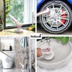 GoScrub® Elektrische Schoonmaakborstel – Elektrische Schrobber - Schrobborstel – Voor Badkamer Of Keuken – Schrobber Met Steel – Luiwagen – Polijstmachine - Roze -Huishoudelijke Benodigdheden 1200x1200 1283