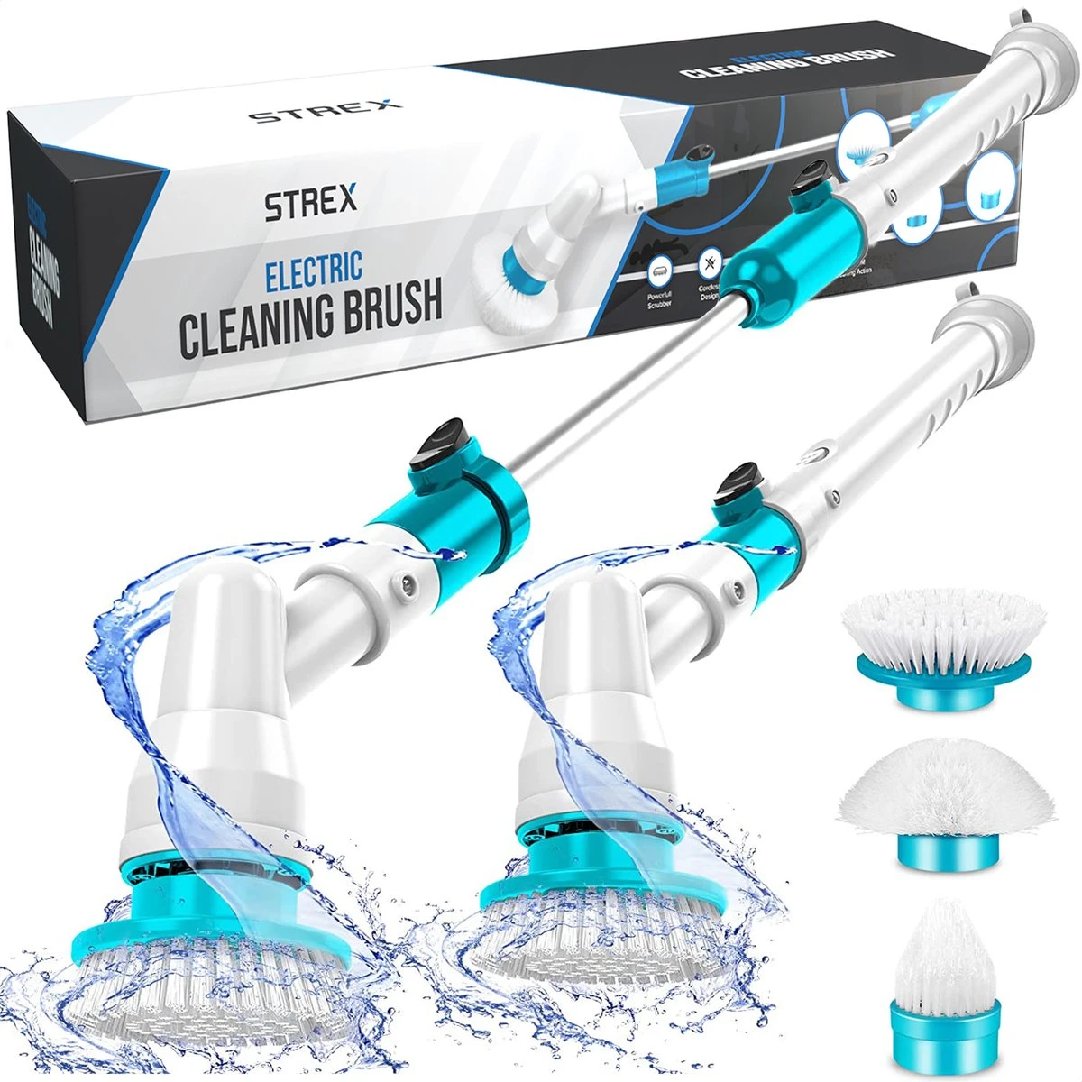 Strex Elektrische Schoonmaakborstel - Draadloze Schrobborstel - Schrobber - 3 Opzetstukken - Telescoopsteel - Poetsmachine Met Krachtige Accu 1 Strex Elektrische Schoonmaakborstel - Draadloze Schrobborstel - Schrobber - 3 Opzetstukken - Telescoopsteel - Poetsmachine Met Krachtige Accu