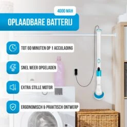 Strex Elektrische Schoonmaakborstel - Draadloze Schrobborstel - Schrobber - 3 Opzetstukken - Telescoopsteel - Poetsmachine Met Krachtige Accu 12 Strex Elektrische Schoonmaakborstel - Draadloze Schrobborstel - Schrobber - 3 Opzetstukken - Telescoopsteel - Poetsmachine Met Krachtige Accu -Huishoudelijke Benodigdheden 1200x1200 1340