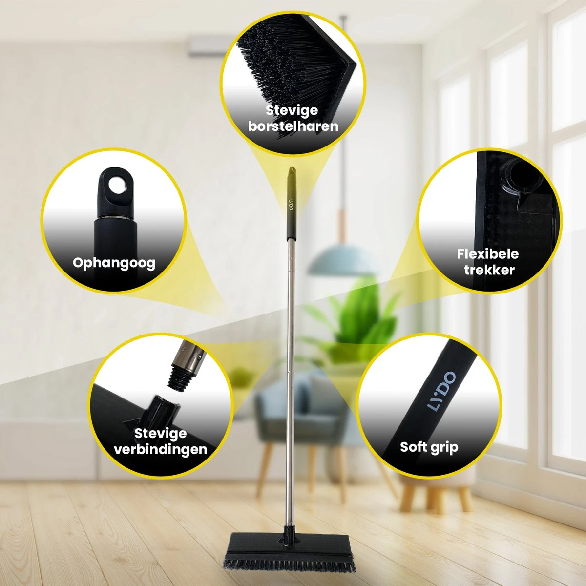 Schrobbezem Zwart Luiwagen Met Steel 120cm - Tuinbezem Straatbezem - Schoonmaak Schrobber Kunststof Harde Bezem - Schrobborstel En Schuurborstel 5 Schrobbezem Zwart Luiwagen Met Steel 120cm - Tuinbezem Straatbezem - Schoonmaak Schrobber Kunststof Harde Bezem - Schrobborstel En Schuurborstel - Afbeelding 5