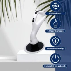 B-care Elektrische Schoonmaakborstel - 4 Opzetstukken - Wasborstel - Poetsmachine - Schrobborstel - Handborstel - Werkborstel - Schrobber - Boorborstel - Schoonmaakmiddelen - Reinigingsborstel -Huishoudelijke Benodigdheden 1200x1200 1391