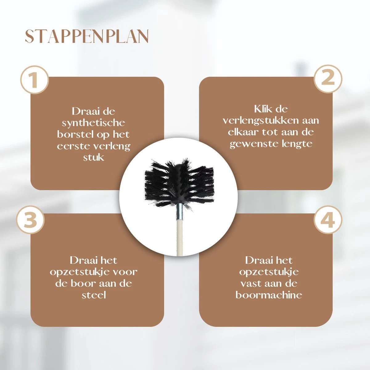 Waay Lifestyle Schoorsteenveegset - Schoorsteenborstel 6 Meter - Schoorsteenreiniger - Schrobborstels - Schoorsteenveger - Flexibele Steel - Geschikt Voor Boormachine - Wit 9 Waay Lifestyle Schoorsteenveegset - Schoorsteenborstel 6 Meter - Schoorsteenreiniger - Schrobborstels - Schoorsteenveger - Flexibele Steel - Geschikt Voor Boormachine - Wit - Afbeelding 9