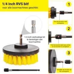 Merkloos 4-delige Borstelset Voor Boormachine - Inclusief Verlengstuk - Opzetborstels - Schrobborstel - Schuurborstel - Schoonmaakborstel - Tapijtreiniger - Brush - Geel - Gratis Verzending 17 Merkloos 4-delige Borstelset Voor Boormachine - Inclusief Verlengstuk - Opzetborstels - Schrobborstel - Schuurborstel - Schoonmaakborstel - Tapijtreiniger - Brush - Geel - Gratis Verzending -Huishoudelijke Benodigdheden 1200x1200 1441