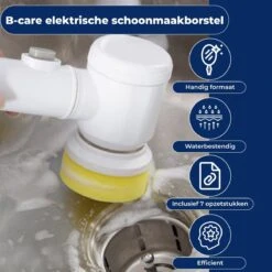 B-care Magic Brush - Elektrische Multifunctionele Schoonmaakborstel - 7 Opzetstukken - Wasborstel - Poetsmachine - Schrobborstel - Handborstel - Werkborstel - Schrobber - Boorborstel - Reinigingsborstel -Huishoudelijke Benodigdheden 1200x1200 1451