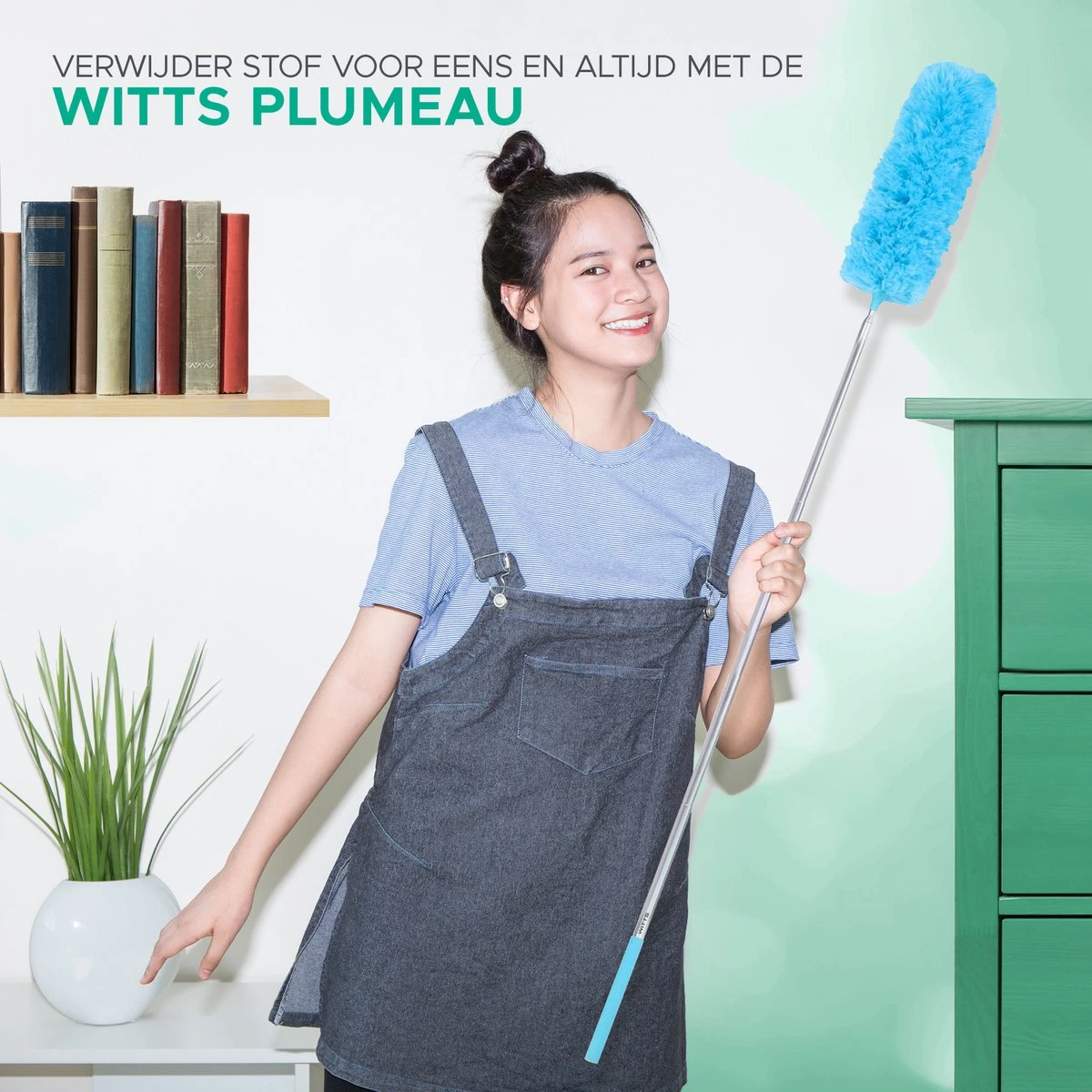 WITTS Telescopische Plumeau Met Telescoopsteel - 60 Tot 140 Cm - Uitschuifbaar - Blauw 6 WITTS Telescopische Plumeau Met Telescoopsteel - 60 Tot 140 Cm - Uitschuifbaar - Blauw - Afbeelding 6