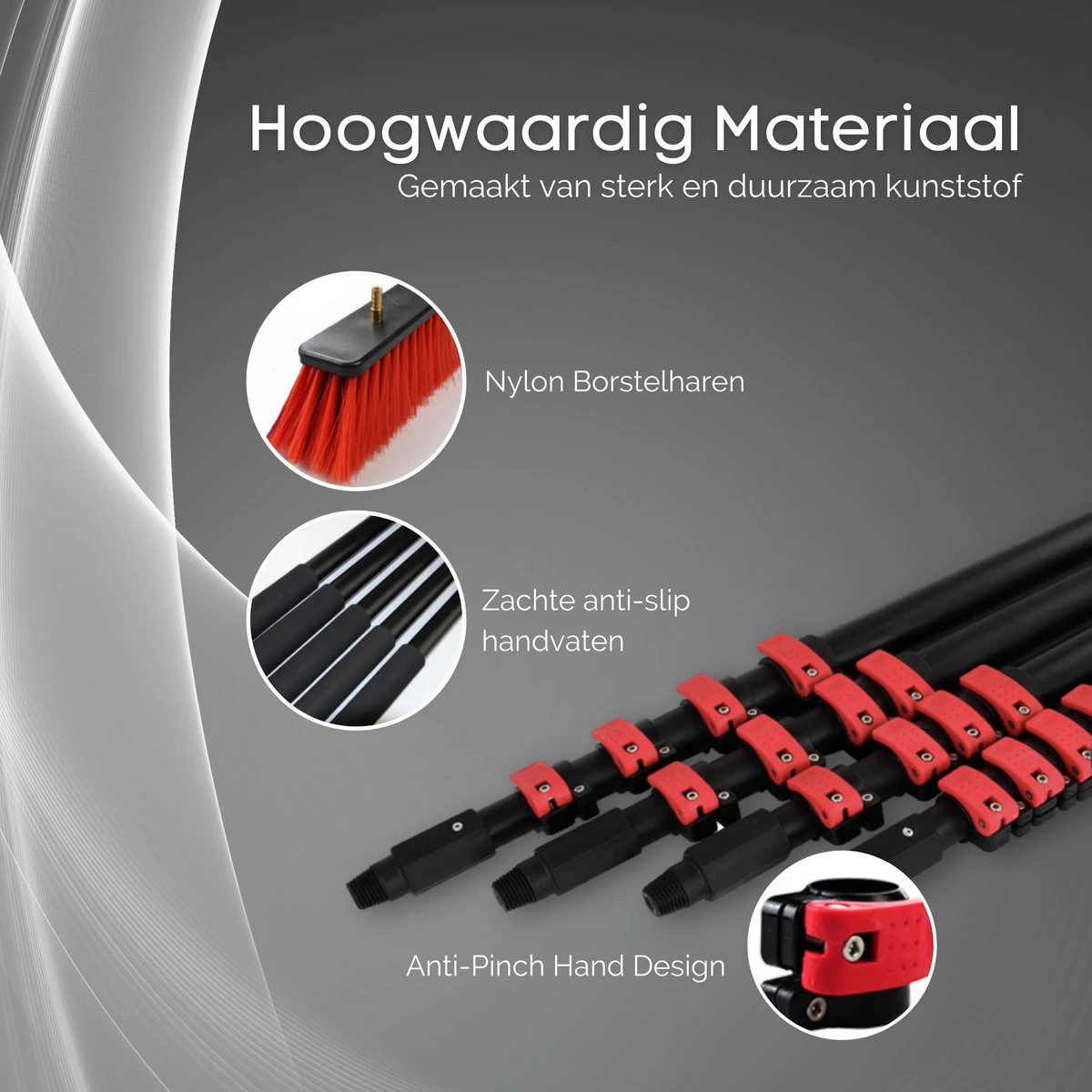 Merkloos Telescoopsteel Ramenwassen 4,6M - Met Borstel & Waterdoorvoer - Voor Ramen - Watertoevoer - Borstel 7 Merkloos Telescoopsteel Ramenwassen 4,6M - Met Borstel & Waterdoorvoer - Voor Ramen - Watertoevoer - Borstel - Afbeelding 7