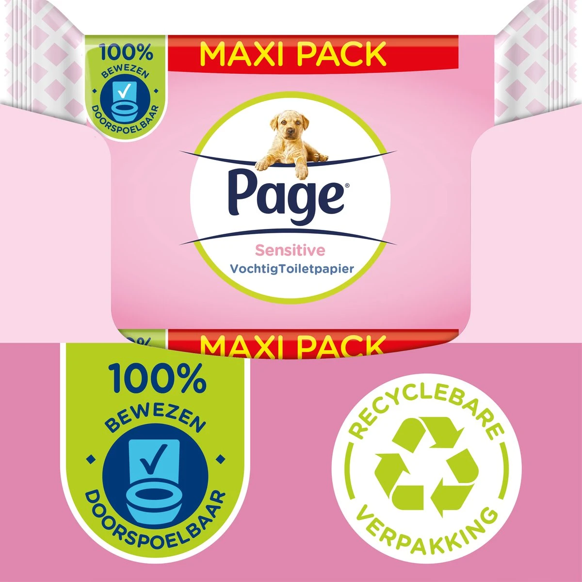 Page Vochtig Toiletpapier - 6 X 74 Stuks - Sensitive Maxi Vochtig Wc Papier - Voordeelverpakking 1 Page Vochtig Toiletpapier - 6 X 74 Stuks - Sensitive Maxi Vochtig Wc Papier - Voordeelverpakking