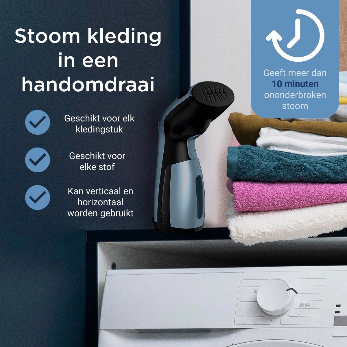 Luxe Kledingstomer - Handstomer - Handstoomreiniger - Stoomstrijkijzer - Stomer Kleding - Voor Op Reis - Blauw 4 Luxe Kledingstomer - Handstomer - Handstoomreiniger - Stoomstrijkijzer - Stomer Kleding - Voor Op Reis - Blauw - Afbeelding 4