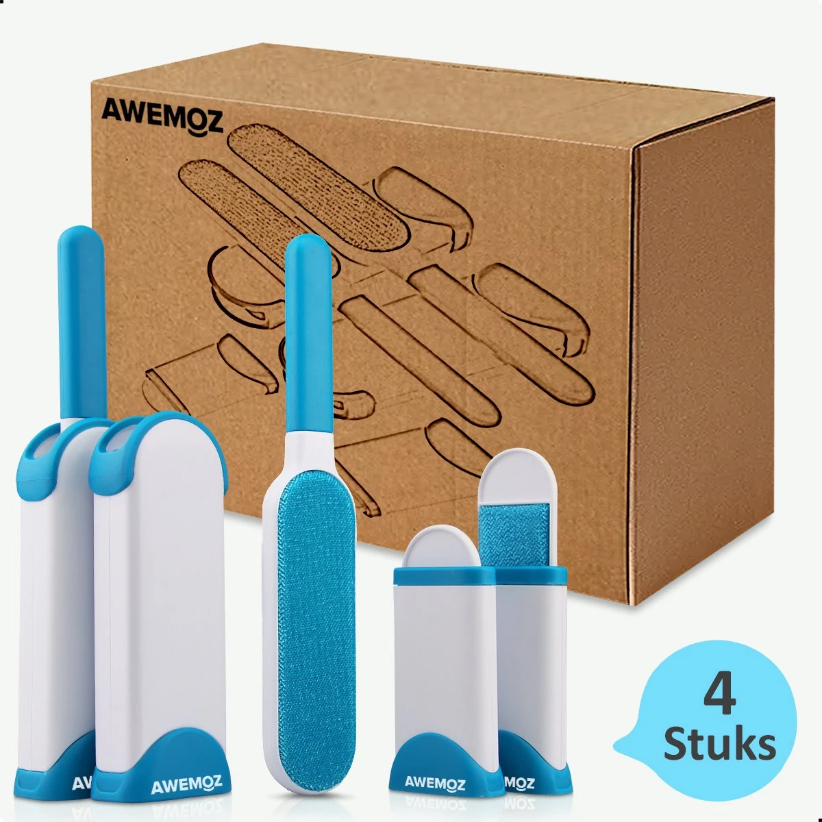 AWEMOZ Pluizenverwijderaar 4 Stuks - Pluizenborstel - Ontpluizer - Kledingroller – Pluizenroller - Kleefroller - Kledingborstel 7 AWEMOZ Pluizenverwijderaar 4 Stuks - Pluizenborstel - Ontpluizer - Kledingroller – Pluizenroller - Kleefroller - Kledingborstel - Afbeelding 7