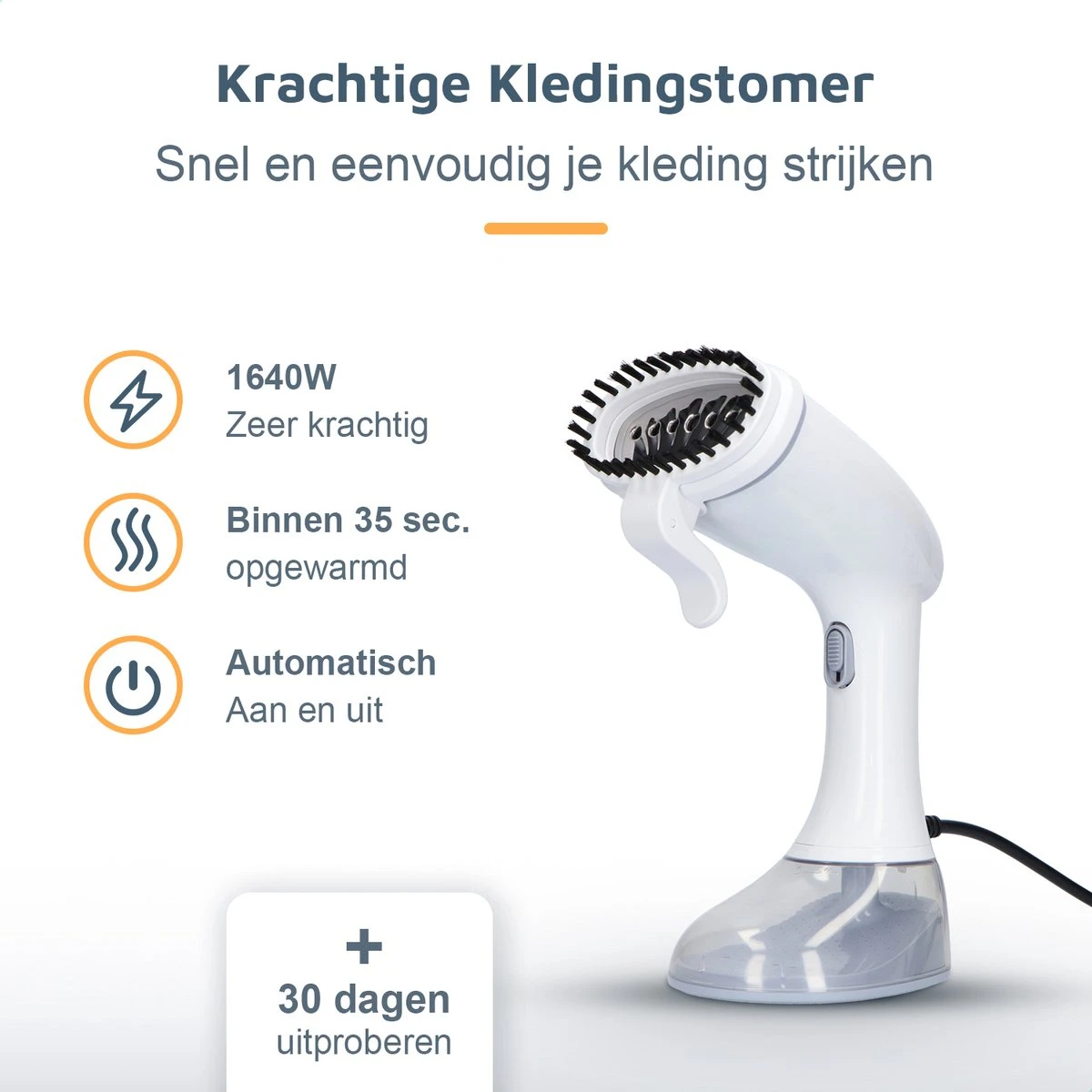 GGGOODS Kledingstomer - Steamer - ZEER KRACHTIG - 1640 Watt - Handstomer - Stoomreiniger - 350ml Tank 2 GGGOODS Kledingstomer - Steamer - ZEER KRACHTIG - 1640 Watt - Handstomer - Stoomreiniger - 350ml Tank - Afbeelding 2